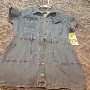 Denim dress made out of recycled fiber